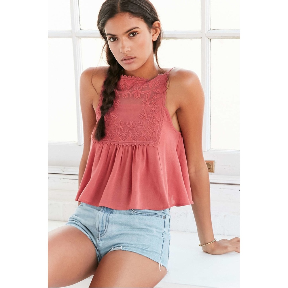 Embroidered Square Neck Tank